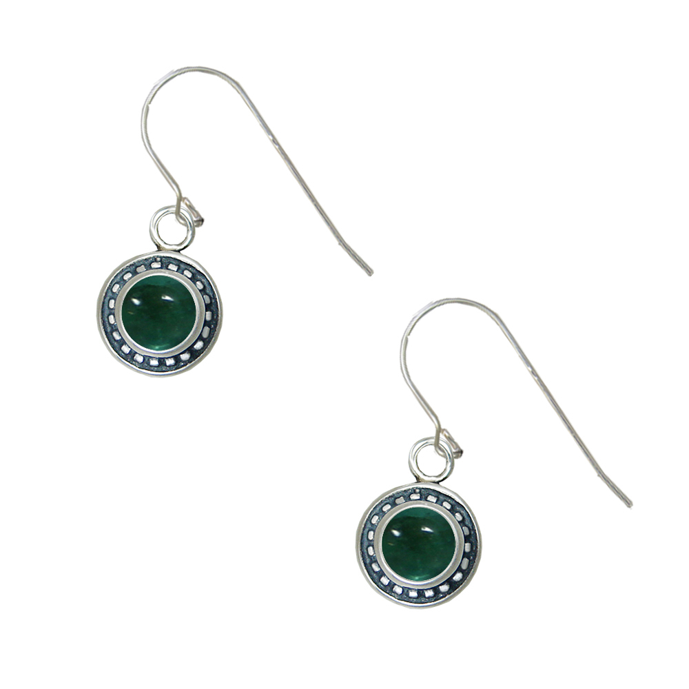 Sterling Silver Petite Fluorite Gemstone Drop Dangle Earrings